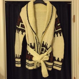 Unisex Cardigan Sweater with Removable Belt